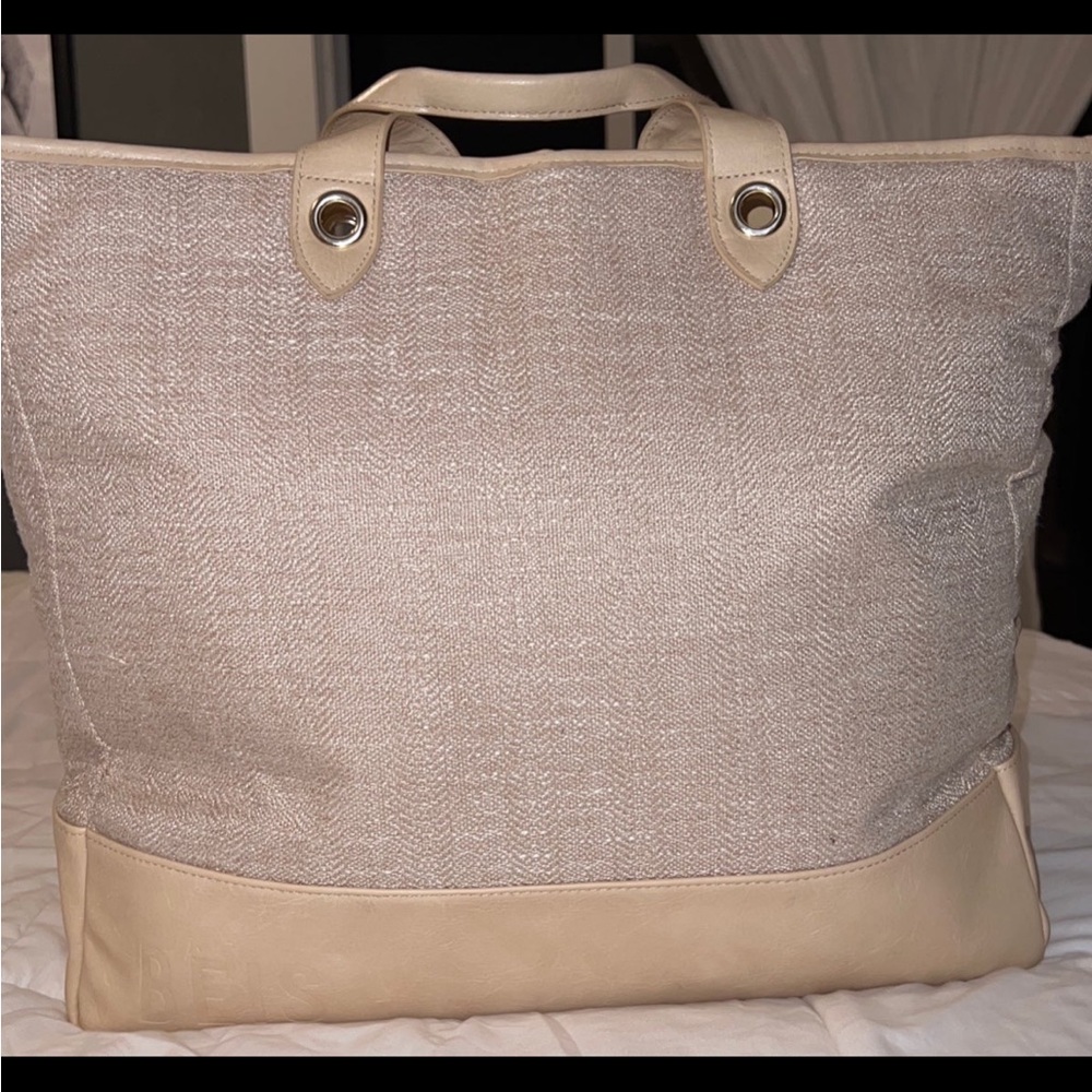BEIS The Woven Tote in Beige